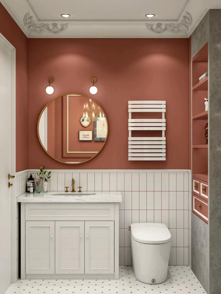 复古浴室装修风格3平米,复古简约装修浴室