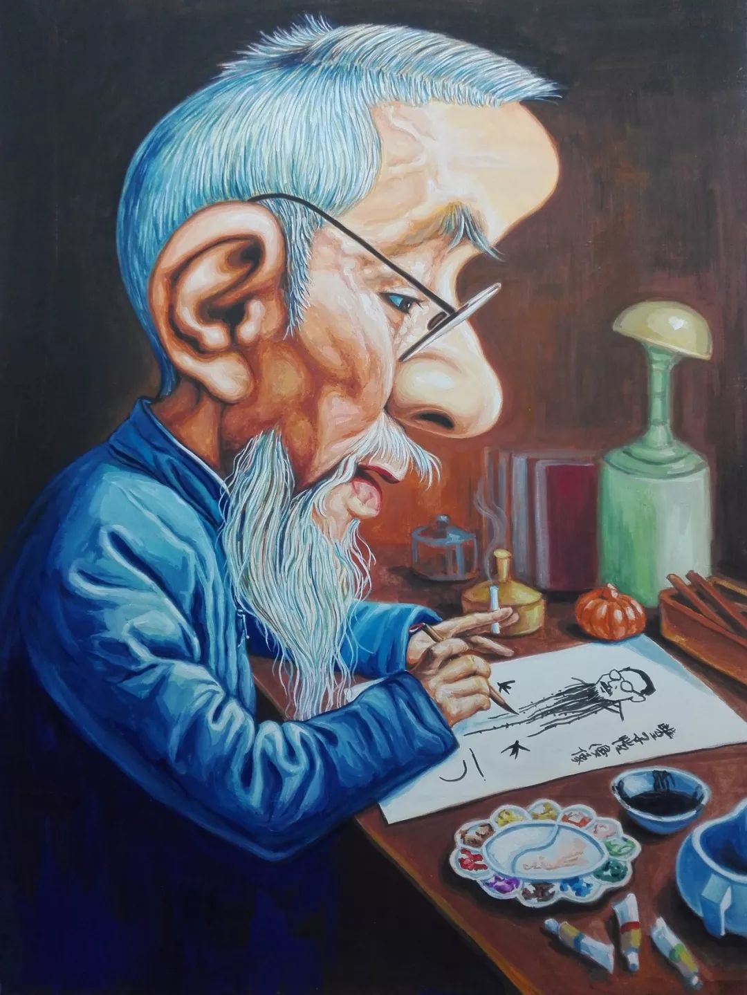 子鼠国画作品欣赏,金鼠迎春绘画图片