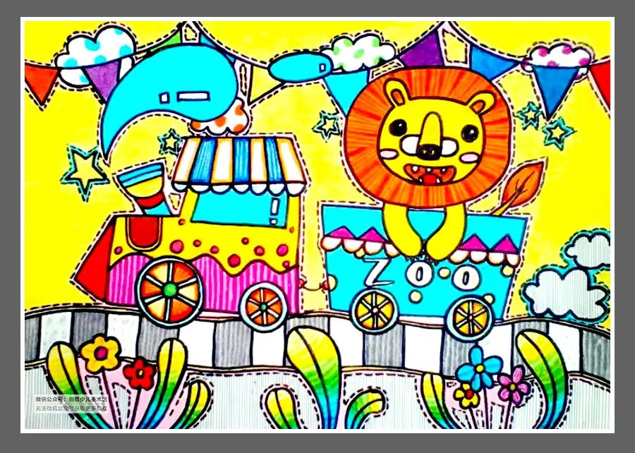 绘画素材儿童画,色彩的渐变绘画作品儿童画