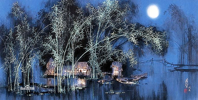 古香古色山水画,岭南风景国画