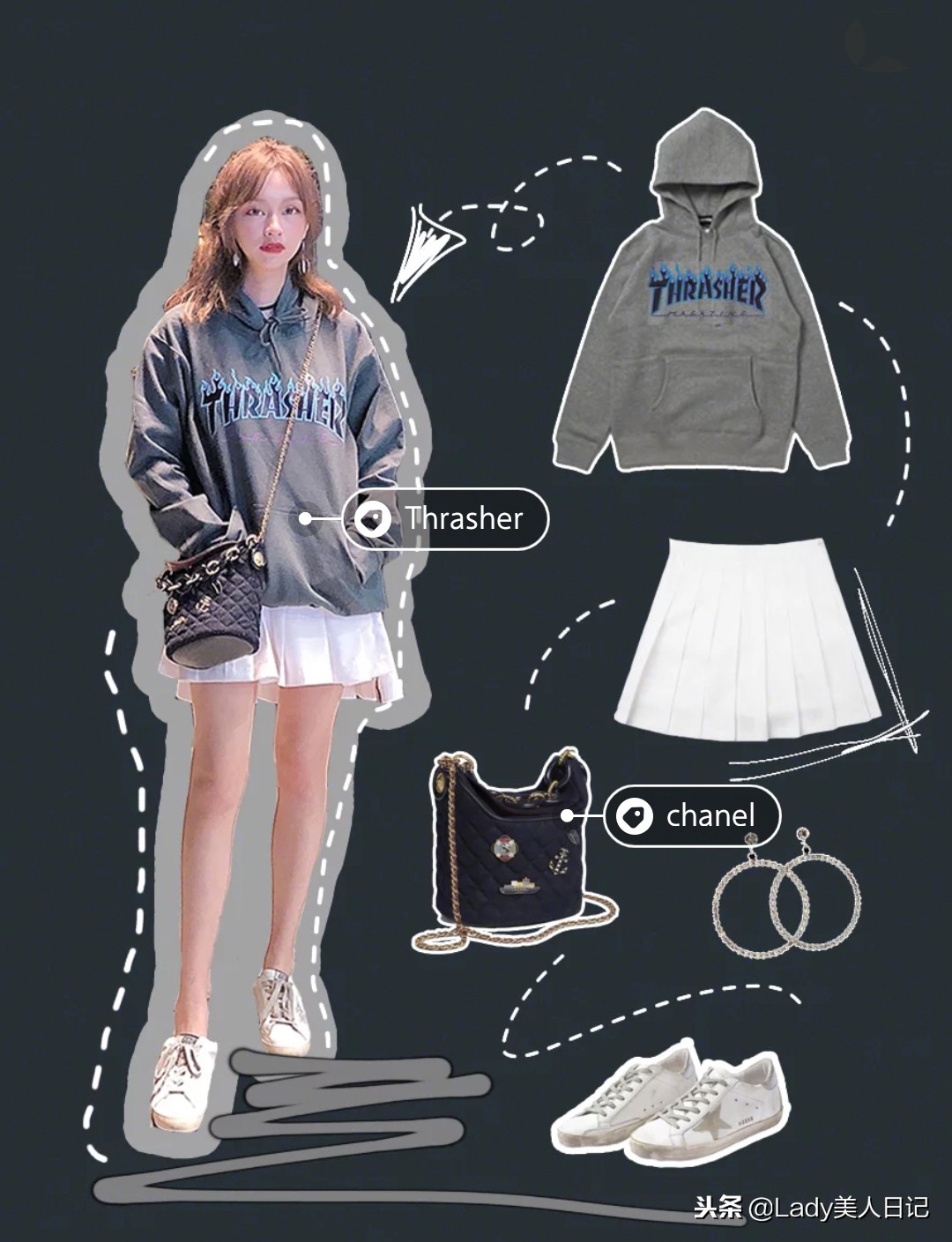 卫衣+裙子又被穿火了，加个小帽子可爱死了，什么身材都能穿