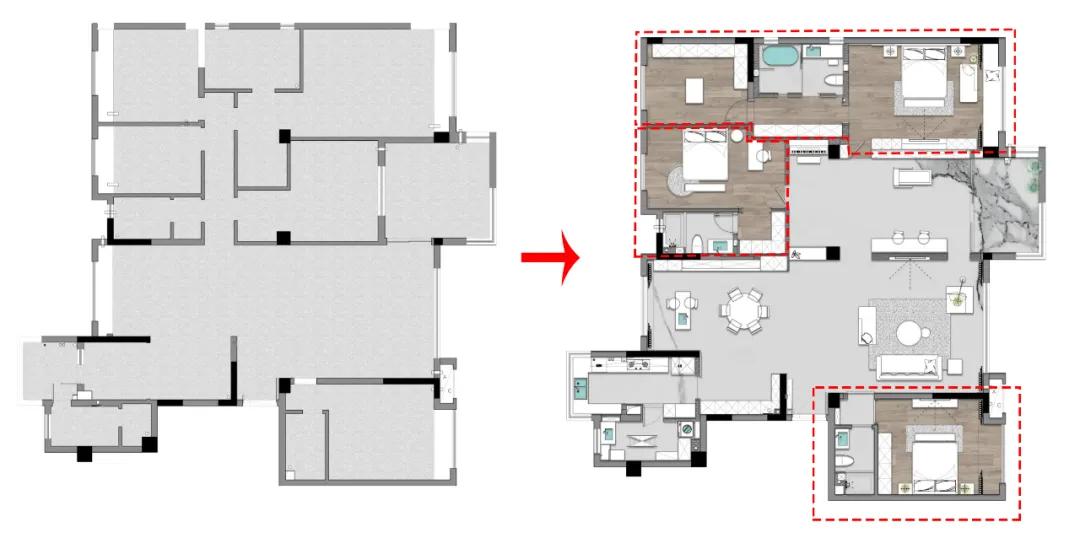 套间卧室改造,小卧室改造客卫一体