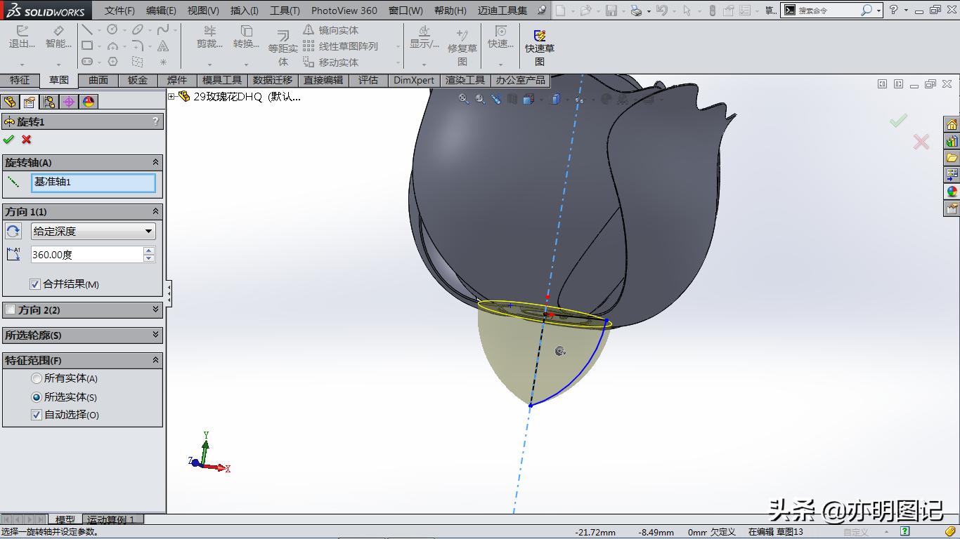 solidworks玫瑰花建模教程,玫瑰花建模solidworks尺寸图