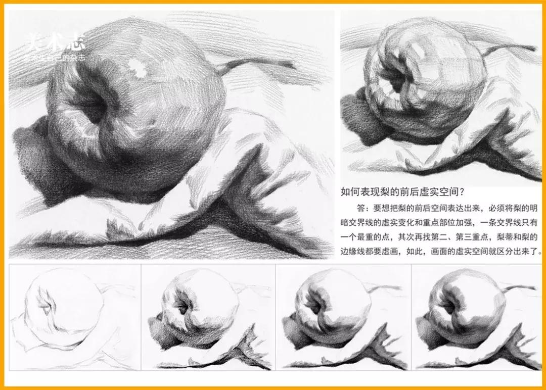 素描常见水果,适合新手的100幅素描画蔬菜水果