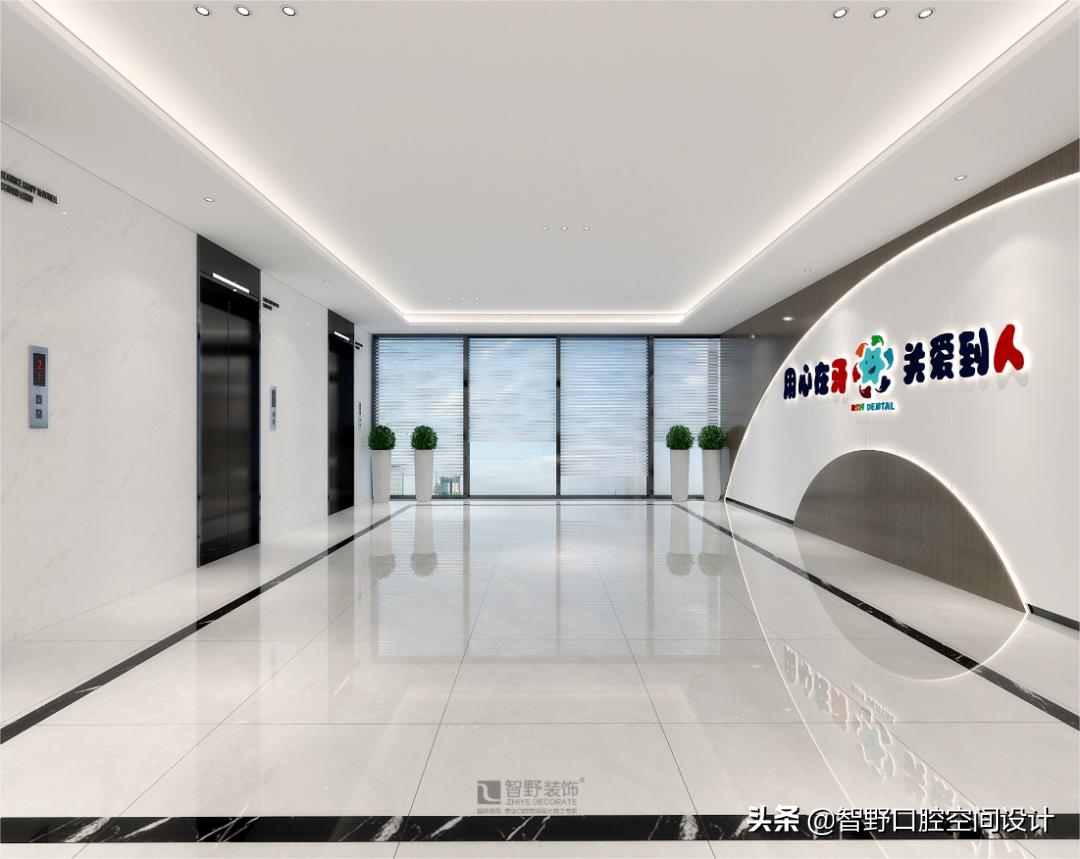 100平口腔诊所高端精品设计效果图,智野设计