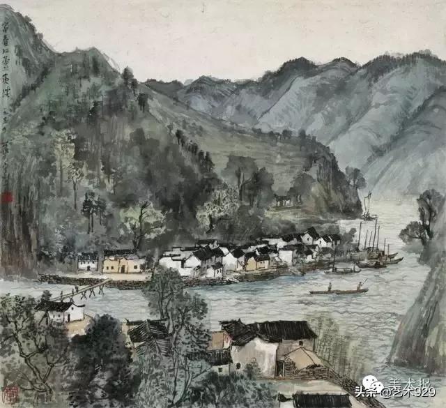 国画山水名家名段欣赏李可染,李可染画逆光山水一绝后附视频