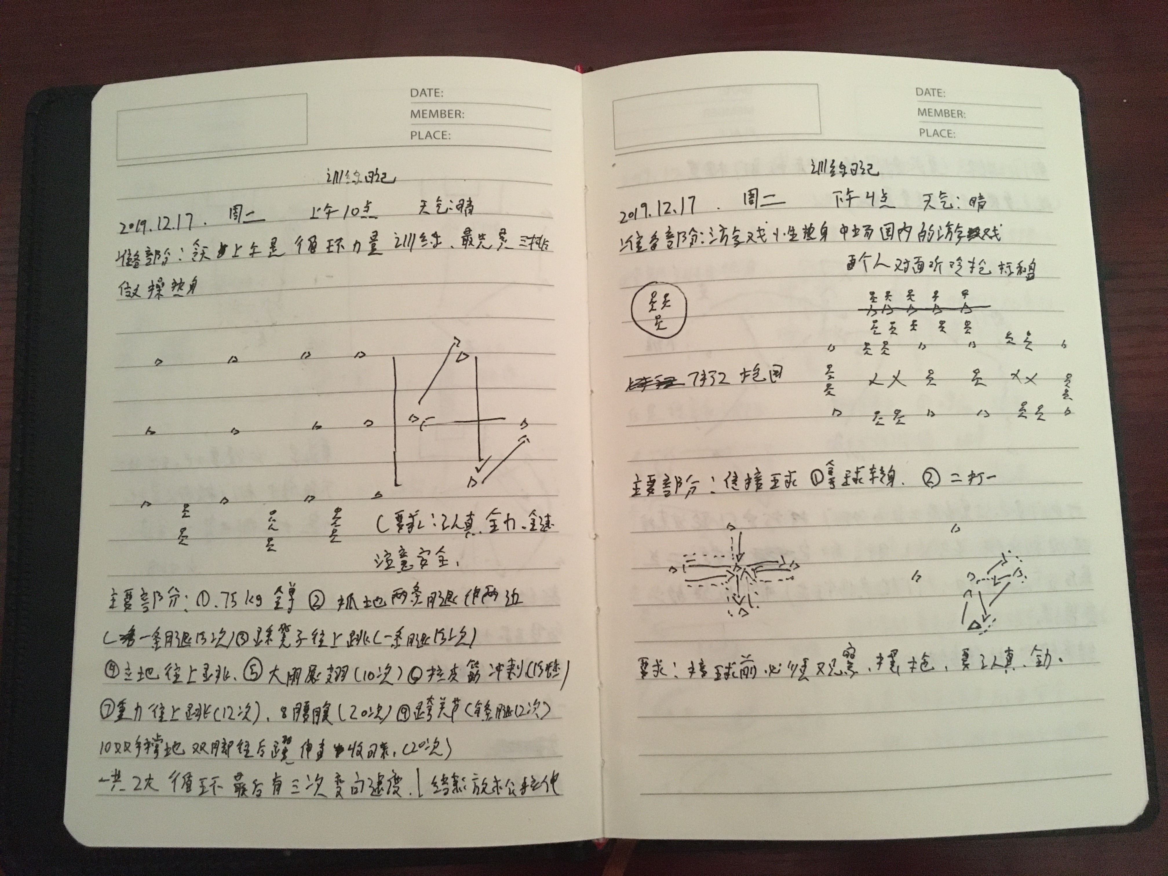 球员训练记录,球星训练日记