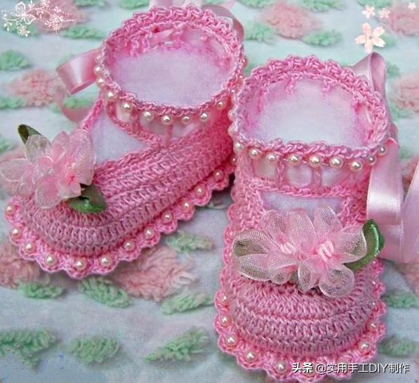 「针织作品」55款美美的蕾丝花朵宝宝鞋子，宝妈们不要错过哦