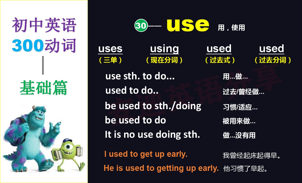 初中英语动词27讲：use两个奇葩短语比四个常规短语更重要