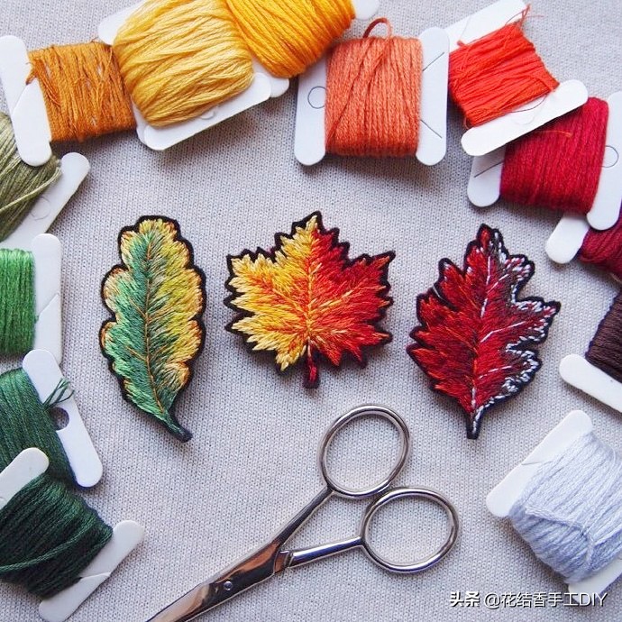 怎么学刺绣教程简单易学,刺绣技巧叶子的刺绣针法