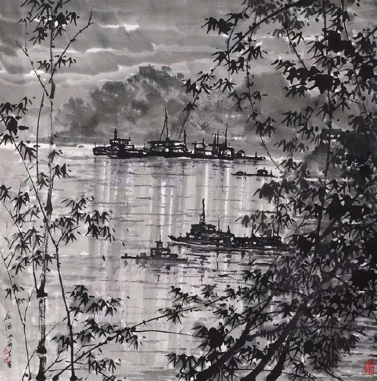 水墨画夜景欣赏,画夜景最好的中国画