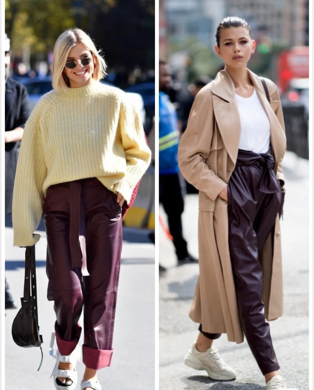 紧身皮裤的时尚穿搭,紧身皮裤时尚穿搭