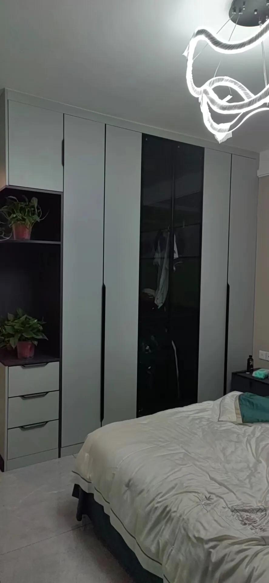 成都定制柜子鲁丽欧松板配PET肤感和高光门安装完工!640元/平方